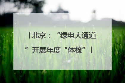 北京：“绿电大通道”开展年度“体检”