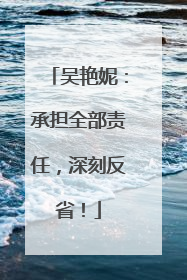 吴艳妮：承担全部责任，深刻反省！