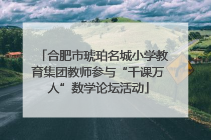 合肥市琥珀名城小学教育集团教师参与“千课万人”数学论坛活动