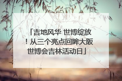吉地风华 世博绽放！从三个亮点回眸大阪世博会吉林活动日