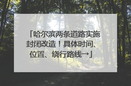 哈尔滨两条道路实施封闭改造！具体时间、位置、绕行路线→