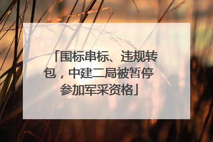 围标串标、违规转包，中建二局被暂停参加军采资格
