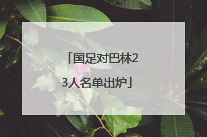 国足对巴林23人名单出炉