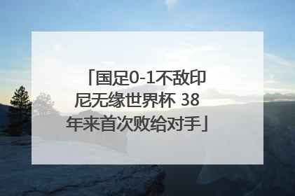 国足0-1不敌印尼无缘世界杯 38年来首次败给对手