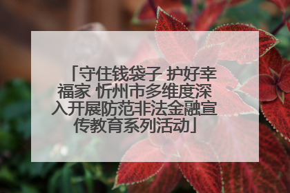 守住钱袋子 护好幸福家 忻州市多维度深入开展防范非法金融宣传教育系列活动