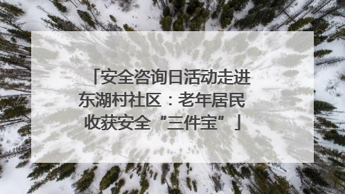 安全咨询日活动走进东湖村社区：老年居民收获安全“三件宝”