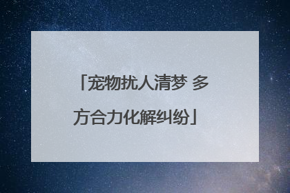宠物扰人清梦 多方合力化解纠纷