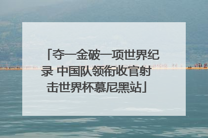 夺一金破一项世界纪录 中国队领衔收官射击世界杯慕尼黑站