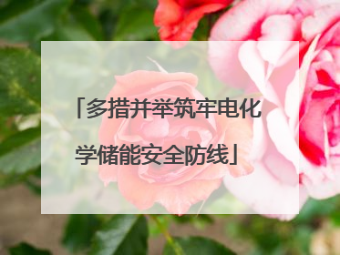 多措并举筑牢电化学储能安全防线