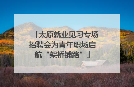 太原就业见习专场招聘会为青年职场启航“架桥铺路”