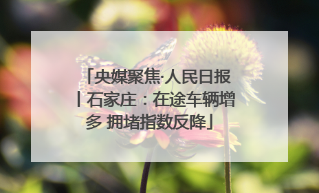 央媒聚焦·人民日报丨石家庄：在途车辆增多 拥堵指数反降