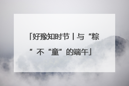 好豫知时节丨与“粽”不“童”的端午