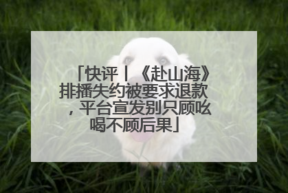快评丨《赴山海》排播失约被要求退款，平台宣发别只顾吆喝不顾后果