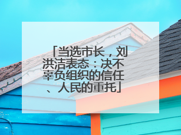 当选市长，刘洪洁表态：决不辜负组织的信任、人民的重托