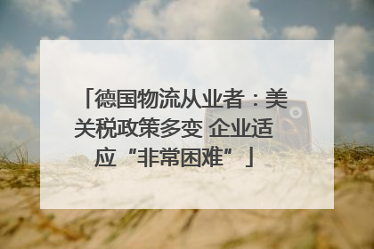 德国物流从业者：美关税政策多变 企业适应“非常困难”