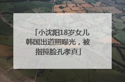小沈阳18岁女儿韩国出道照曝光，被指撞脸孔孝真