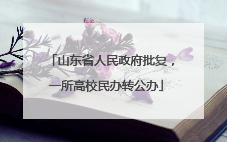 山东省人民政府批复，一所高校民办转公办
