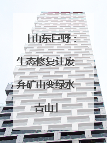 山东巨野：生态修复让废弃矿山变绿水青山
