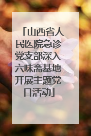 山西省人民医院急诊党支部深入六味斋基地开展主题党日活动