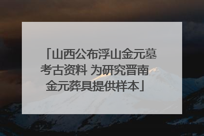 山西公布浮山金元墓考古资料 为研究晋南金元葬具提供样本