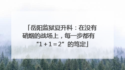 岳阳监狱夏升科：在没有硝烟的战场上，每一步都有“1＋1＝2”的笃定