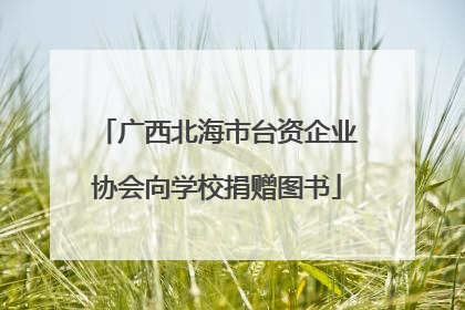 广西北海市台资企业协会向学校捐赠图书