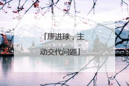 廖进球，主动交代问题