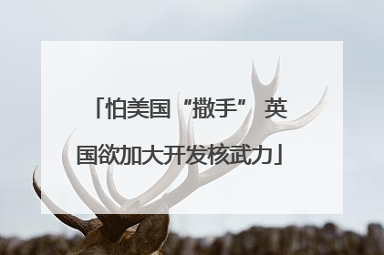 怕美国“撒手” 英国欲加大开发核武力