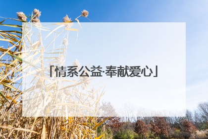 情系公益·奉献爱心