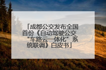 成都公交发布全国首份《自动驾驶公交“车路云一体化”系统联调》白皮书