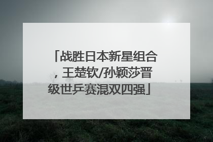 战胜日本新星组合，王楚钦/孙颖莎晋级世乒赛混双四强