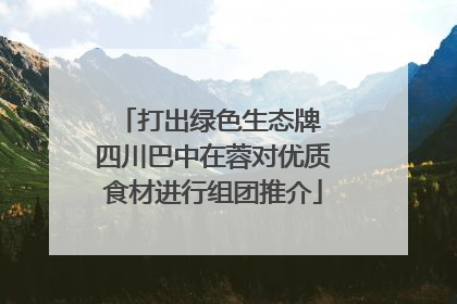 打出绿色生态牌 四川巴中在蓉对优质食材进行组团推介