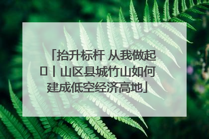 抬升标杆 从我做起⑭丨山区县城竹山如何建成低空经济高地