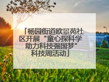 杨园街道欧景苑社区开展“童心探科学 助力科技强国梦”科技周活动