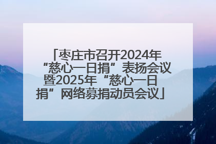 枣庄市召开2024年“慈心一日捐”表扬会议暨2025年“慈心一日捐”网络募捐动员会议