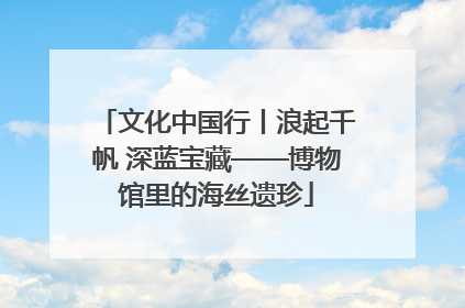 文化中国行丨浪起千帆 深蓝宝藏——博物馆里的海丝遗珍