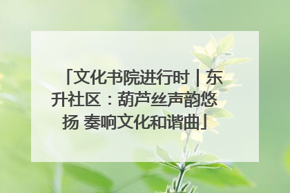 文化书院进行时｜东升社区：葫芦丝声韵悠扬 奏响文化和谐曲