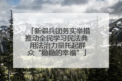 新疆兵团务实举措推动全民学习民法典 用法治力量托起群众“稳稳的幸福”