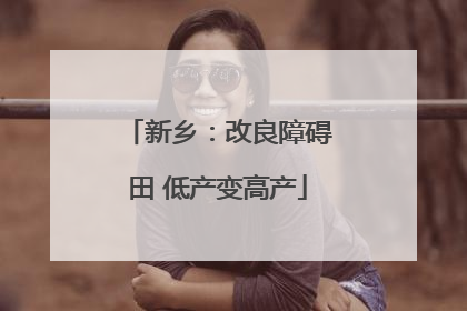 新乡：改良障碍田 低产变高产
