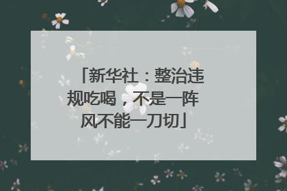 新华社：整治违规吃喝，不是一阵风不能一刀切