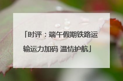 时评：端午假期铁路运输运力加码 温情护航
