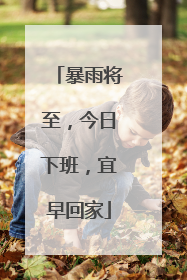 暴雨将至，今日下班，宜早回家