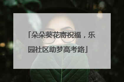朵朵葵花寄祝福，乐园社区助梦高考路