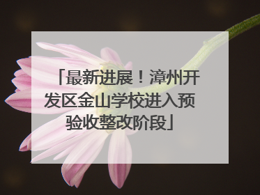 最新进展！漳州开发区金山学校进入预验收整改阶段