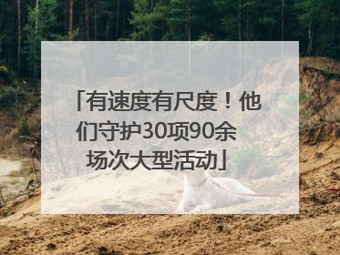有速度有尺度！他们守护30项90余场次大型活动