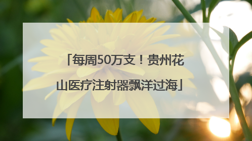 每周50万支！贵州花山医疗注射器飘洋过海