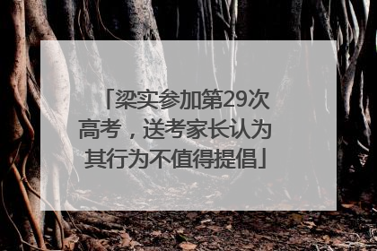 梁实参加第29次高考，送考家长认为其行为不值得提倡