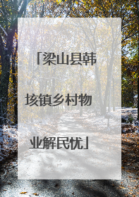 梁山县韩垓镇乡村物业解民忧