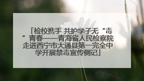 检校携手 共护学子无“毒”青春——青海省人民检察院走进西宁市大通县第一完全中学开展禁毒宣传侧记