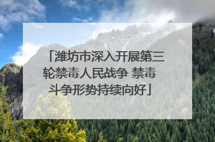 潍坊市深入开展第三轮禁毒人民战争 禁毒斗争形势持续向好